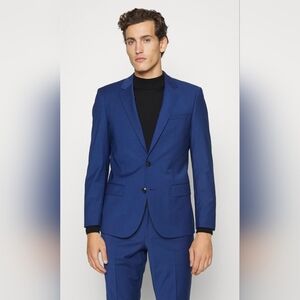 $398 Hugo Mens Slim-Fit Superflex Performance Suit Jacket Blazer
